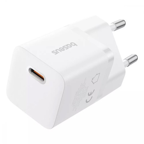 МЗП Baseus GaN5 Fast Charger (mini) PD20W (1USB-C) + кабель Type-C to Type-C (P10110900113) Moon White