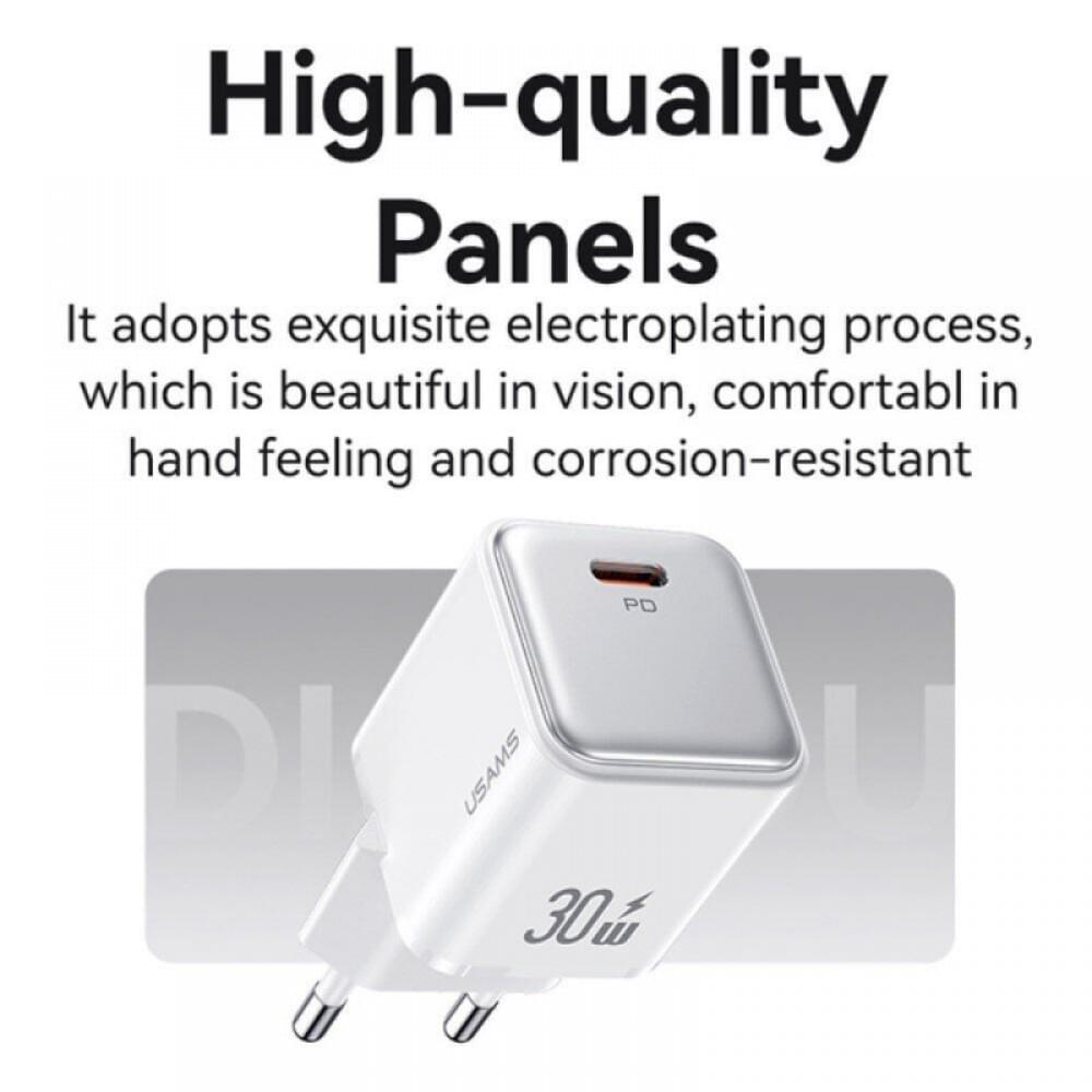 СЗУ Usams US-CC186 PD30W (1USB-C) + кабель Type-C to Lightning