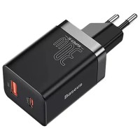 МЗП Baseus Super Si Pro Quick Charger 30W (1USB-A/1C) (CCSUPP-E) Black