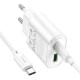 МЗП Hoco C109A Fighter PD20W+QC3.0 (1USB-A/1C) + кабель Type-C to Type-C White