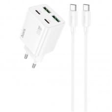 СЗУ Hoco N55 Fundador PD20W four-port (2USB-A/2C) + кабель Type-C to Type-C