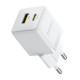 МЗП Baseus Palm Fast Charger 20W (1USB-A/1C) + кабель Type-C to Type-C (P10111608) Moon White