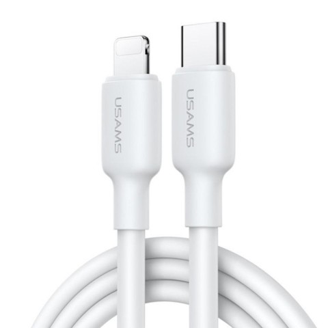 МЗП Usams US-CC186 PD30W (1USB-C) + кабель Type-C to Lightning White