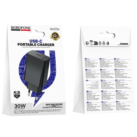 МЗП Borofone BAS75A Source PD30W (1USB-C) Black
