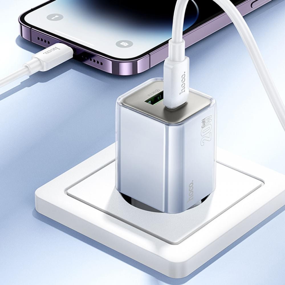 МЗП Hoco N46 Glorious PD20W+QC3.0 (1USB-A/1C) Blue