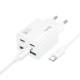МЗП Hoco N55 Fundador PD20W four-port (2USB-A/2C) + Type-C to Type-C White
