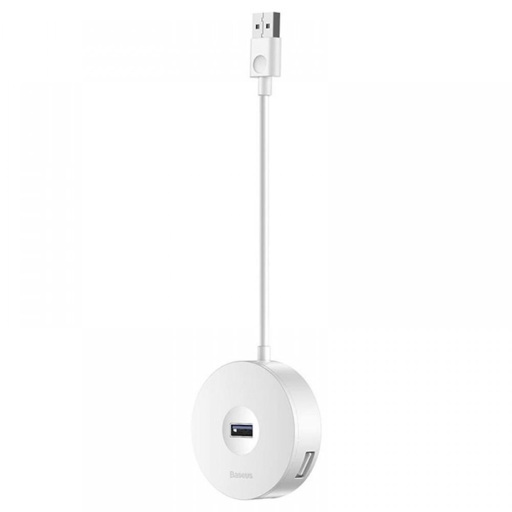 Перехідник HUB Baseus Round Box USB to USB 3.0 + 3USB 2.0 (CAHUB-F) Білий