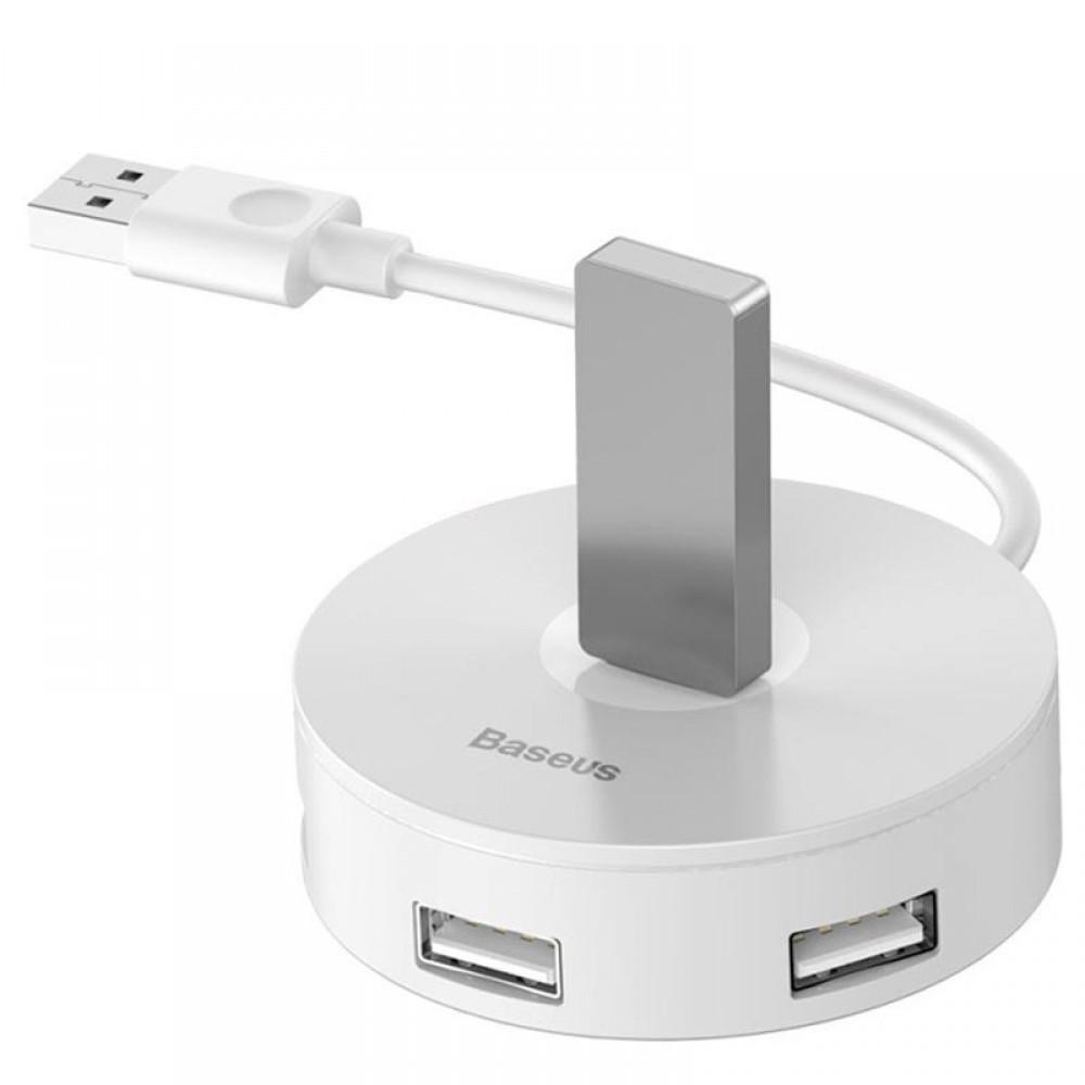Перехідник HUB Baseus Round Box USB to USB 3.0 + 3USB 2.0 (CAHUB-F) Білий
