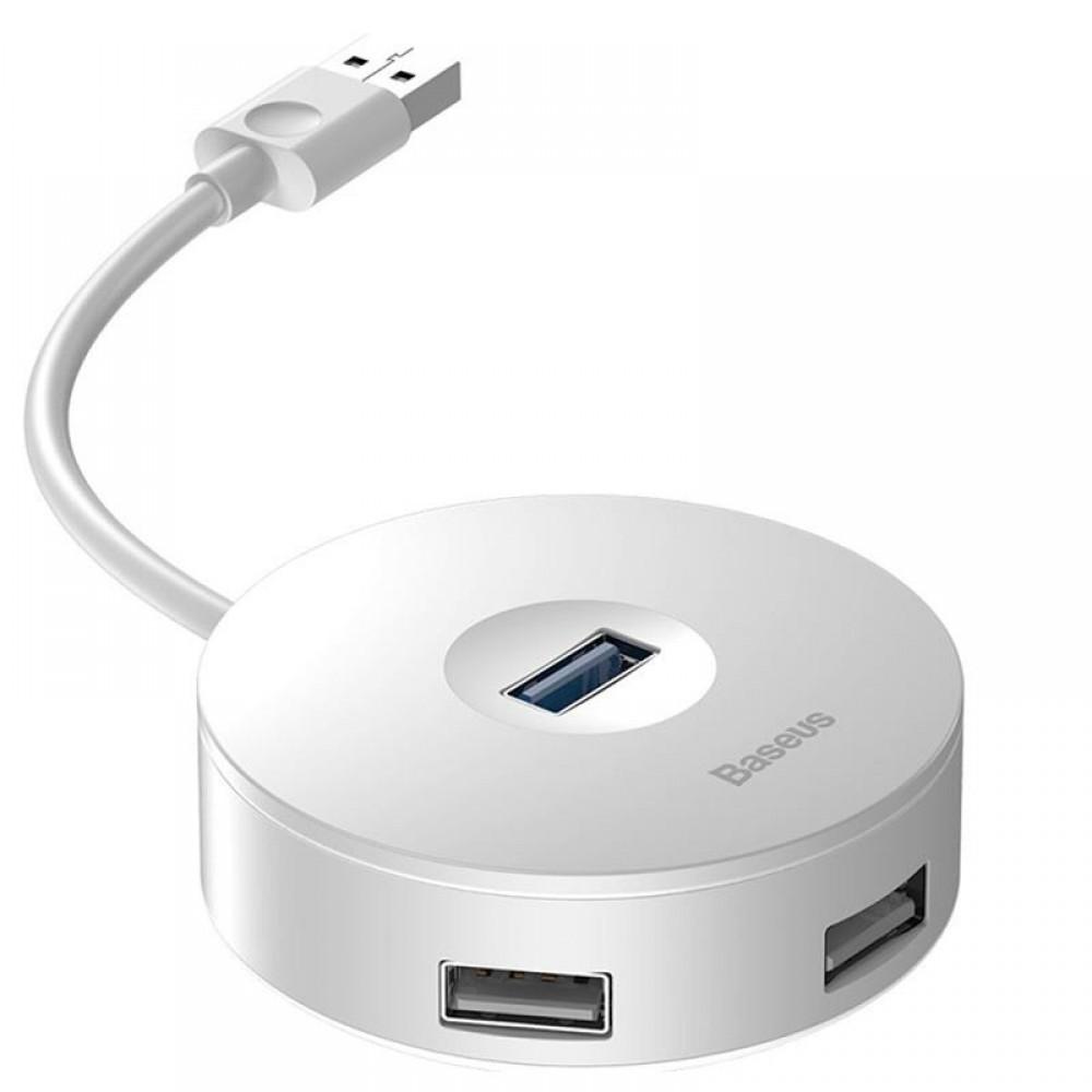 Перехідник HUB Baseus Round Box USB to USB 3.0 + 3USB 2.0 (CAHUB-F) Білий