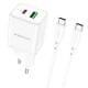 МЗП Borofone BN7 PD20W+QC3.0 (1USB-A/1C) + кабель Type-C to Type-C White