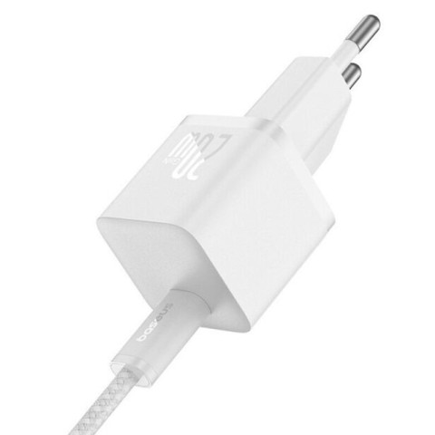 МЗП Baseus GaN5 Fast Charger (mini) PD20W (1USB-C) + кабель Type-C to Type-C (P10110900113) Moon White