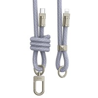 Дата кабель-шнурок Hoco GH7 Elegant Type-C to Lightning (1.8m) Denim Blue