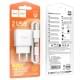 МЗП Hoco C141A Smart 2.1A (2USB-A) + кабель USB to Lightning White