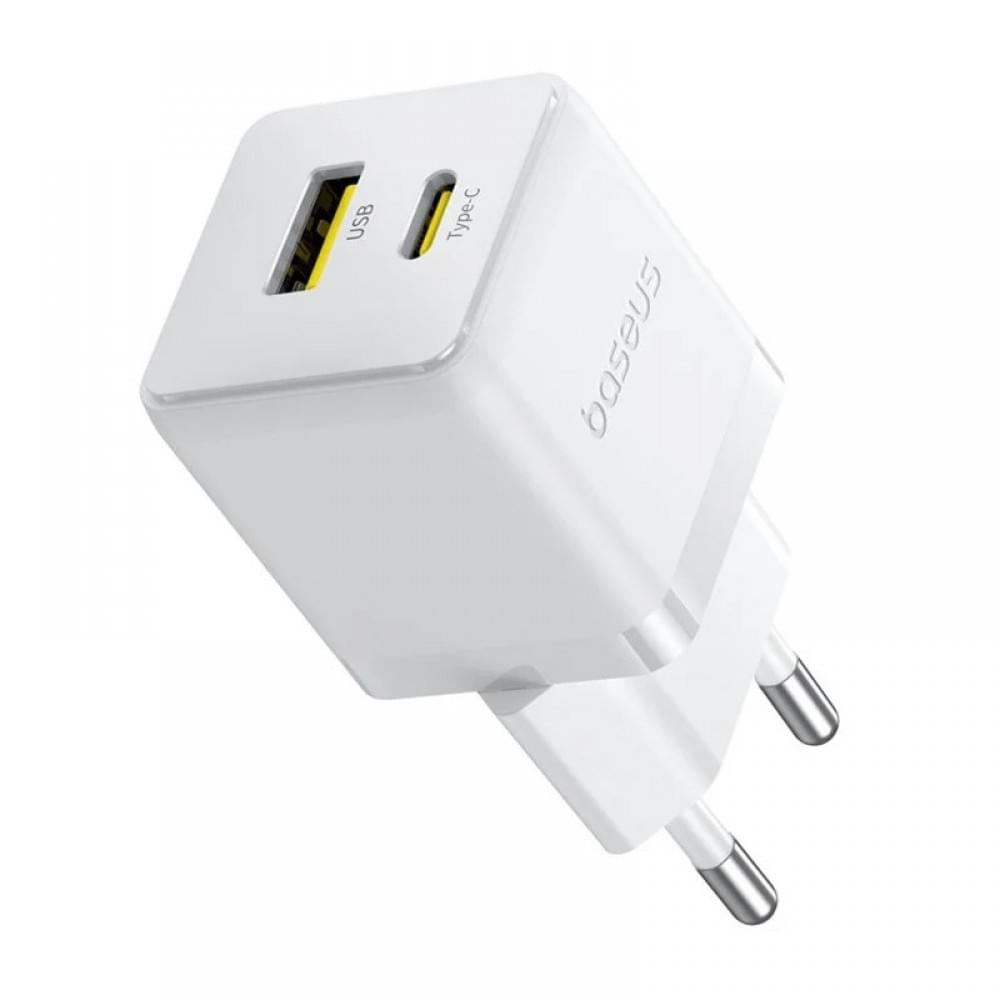 МЗП Baseus Palm Fast Charger 20W (1USB-A/1C) + кабель Type-C to Type-C (P10111608) Moon White