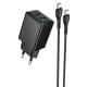 МЗП Hoco N71 Nuevo PD30W+QC3.0 (1USB-A/1C) + кабель Type-C to Type-C Black