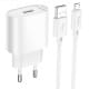 МЗП Hoco C109A Fighter 10.5W (1USB-A) + кабель USB to MicroUSB White