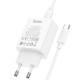 МЗП Hoco C143A Benefit PD20W (1USB-C) + кабель Type-C to Type-C White