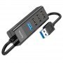 Перехідник Hoco HB25 Easy mix 4in1 (USB to USB3.0+USB2.0*3) Чорний