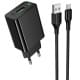 МЗП Hoco CS92A Leader 18W+QC3.0 (1USB-A) + кабель USB to Type-C Black