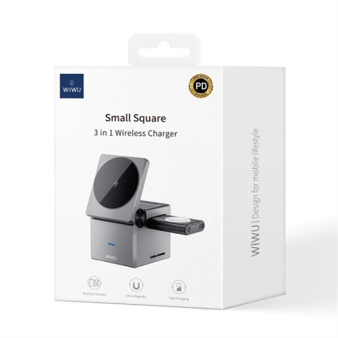 БЗП WIWU Wi-W030 Planeta Trio 3 in 1 Cableless charger Gray