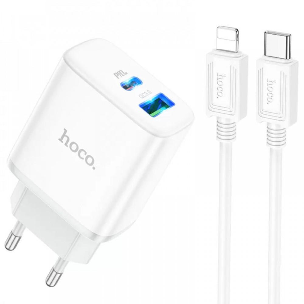 МЗП HOCO C105A Stage PD20W+QC3.0 + Type-C to Lightning White
