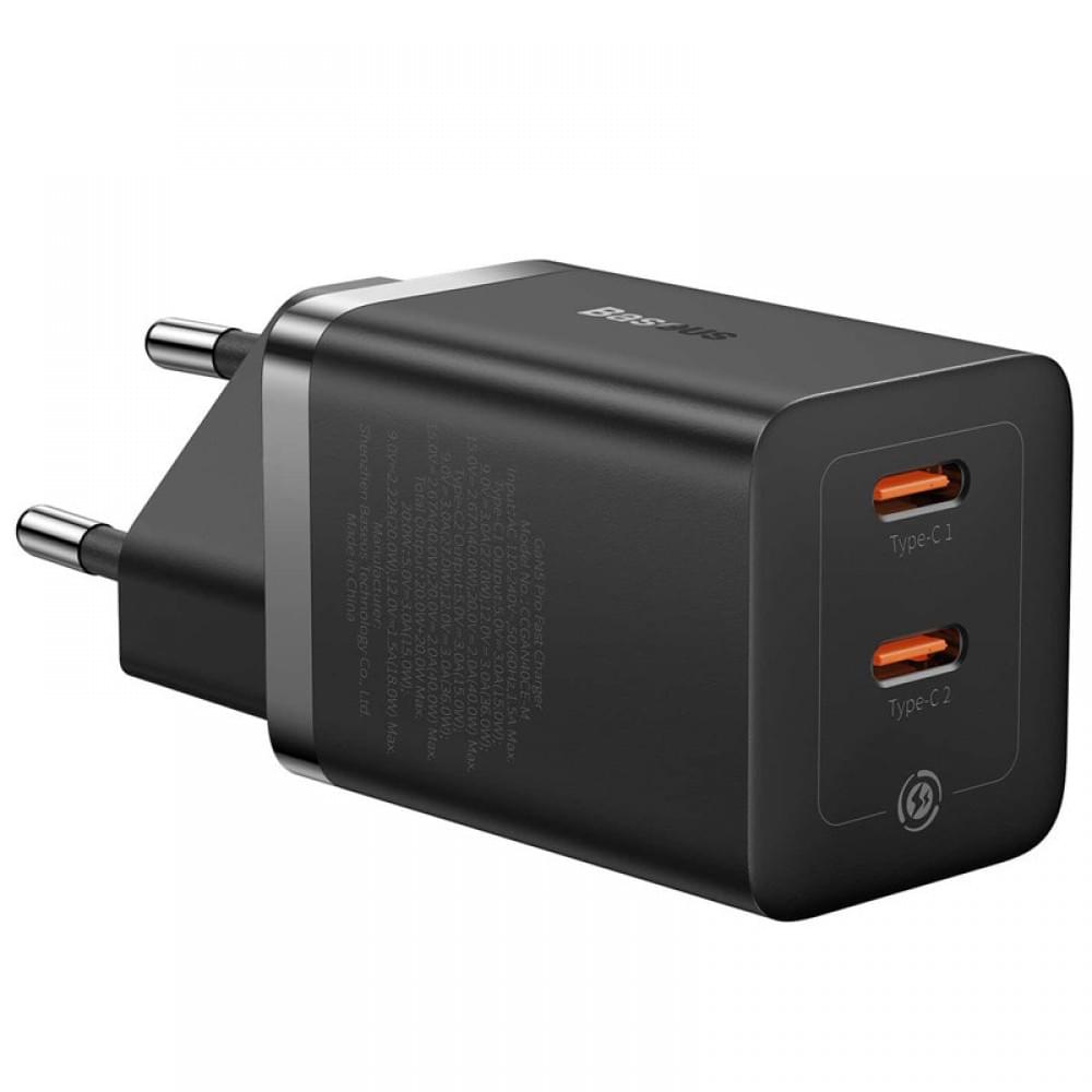МЗП Baseus GaN5 Pro OS + Type-C to Type-C 40W (CCGP18010) Black