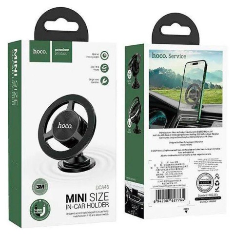 Автотримач Hoco DCA46 Mini magnetic (center console) Black