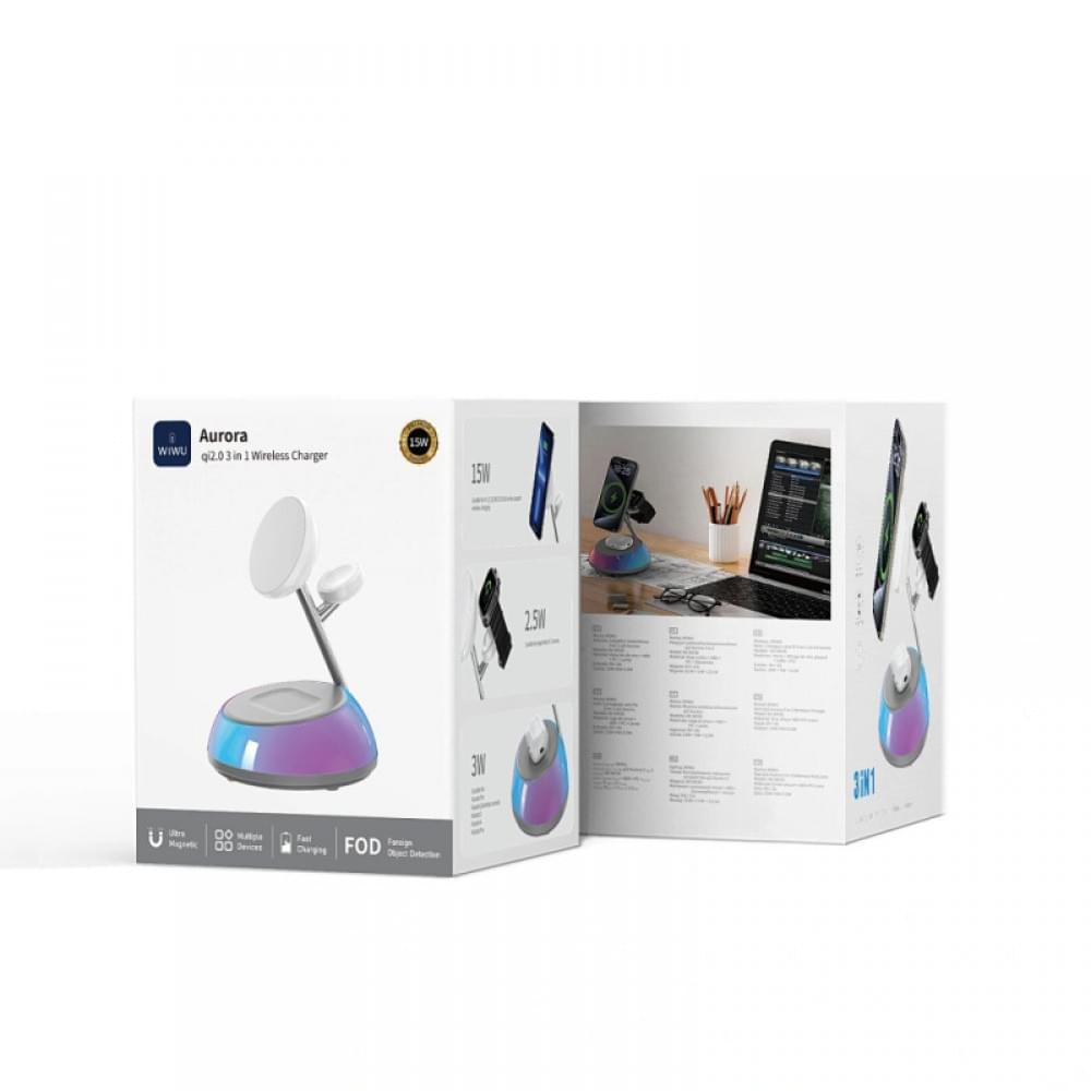 БЗУ WIWU Wi-W036 Aurora 3 in 1 wireless charger