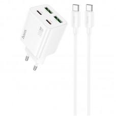 МЗП Hoco N55 Fundador PD20W four-port (2USB-A/2C) + Type-C to Type-C White