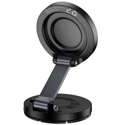 Автотримач Hoco H61 Show folding ring magnetic (dashboard) Black / Metal gray