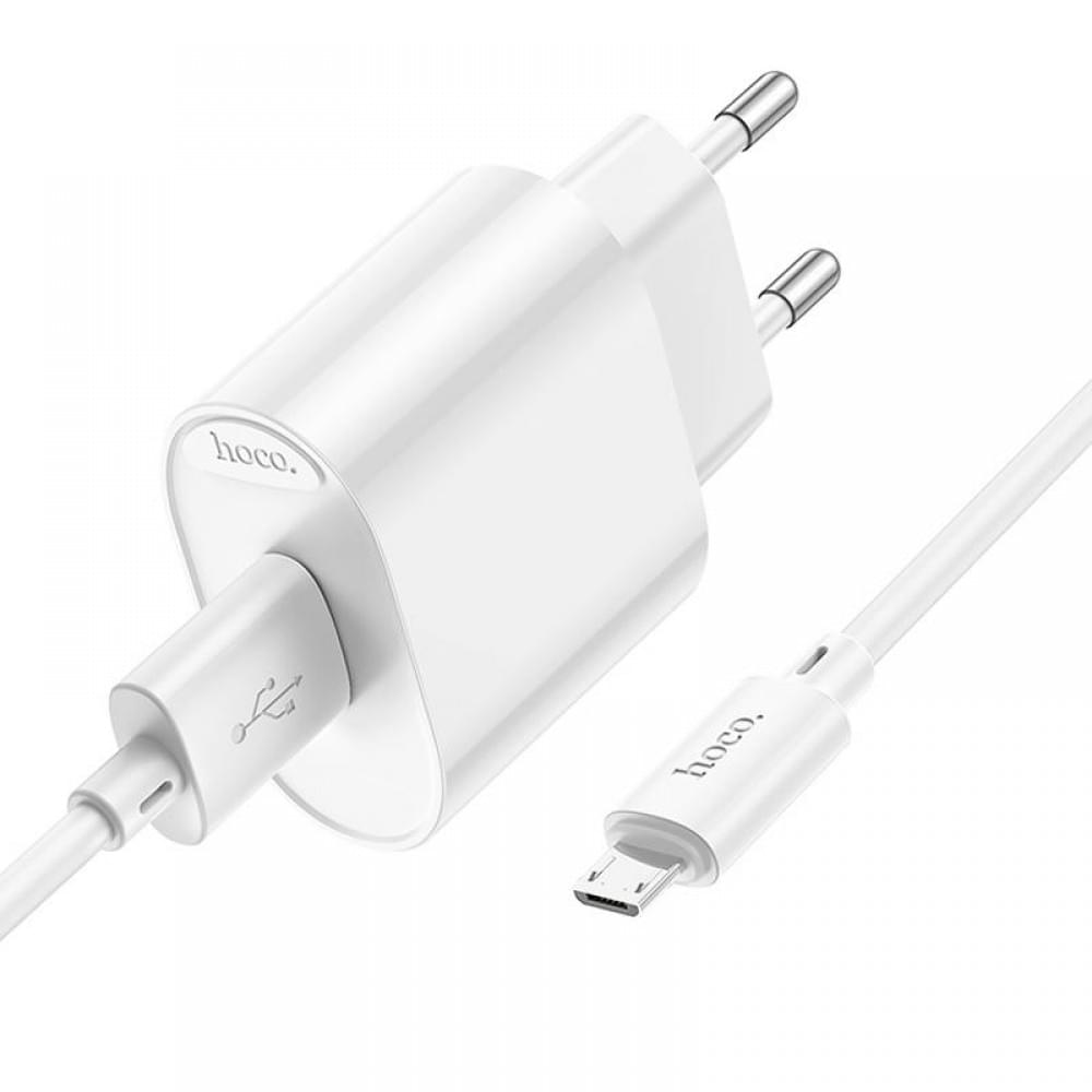 МЗП Hoco C109A Fighter 10.5W (1USB-A) + кабель USB to MicroUSB White