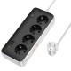 Подовжувач Hoco AC22 Sunlight (PD30W/1C/3A/4xSocket) (1.5m) Black
