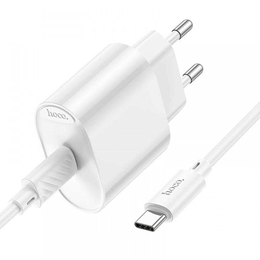 МЗП Hoco C109A Fighter PD20W (1USB-C) + кабель Type-C to Type-C White