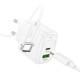 МЗП Hoco CS55A Surplus PD30W+QC3.0 (1USB-A/1C) + кабель Type-C to Type-C White