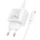 МЗП Hoco CS55A Surplus PD30W+QC3.0 (1USB-A/1C) + кабель Type-C to Type-C White