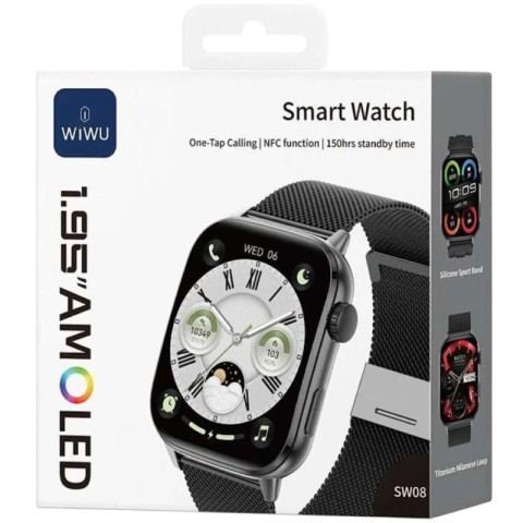Смарт-годинник WiWU SW08 Smart sports watch (call version) Black