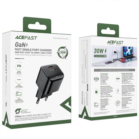 МЗП Acefast A77 mini PD30W GaN (1USB-C) Black