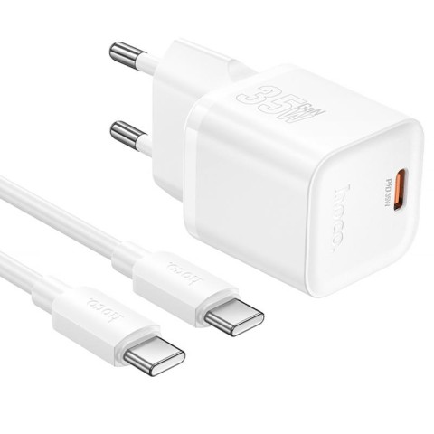 МЗП Hoco N66 Ingenious PD35W (1USB-C) + кабель Type-C to Type-C White