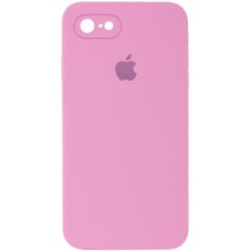 Чохол Silicone Case Square Full Camera Protective (AA) для Apple iPhone 6/6s (4.7") Рожевий / Light pink