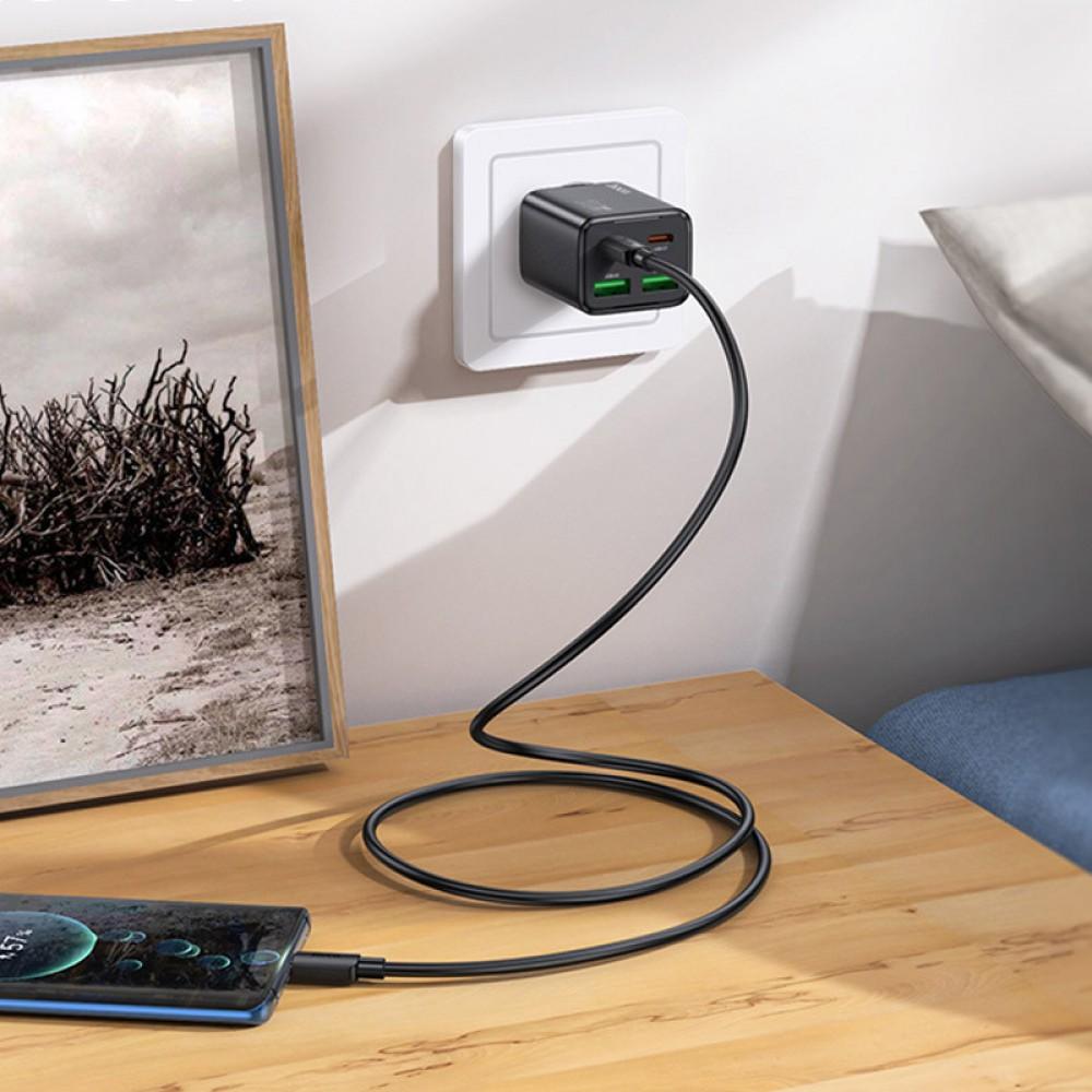 МЗП Hoco N55 Fundador PD20W four-port (2USB-A/2C) + Type-C to Type-C Black