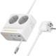 Подовжувач Hoco AC28 Descanso (PD45W/1C/3A/2xSocket) (2m) White