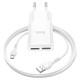 МЗП Hoco C88A Star round 2.4A (2USB-A) + кабель USB to MicroUSB Білий