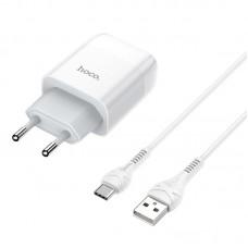 МЗП Hoco C72A Glorious 2.1A (1USB-A) + кабель USB to Type-C Білий