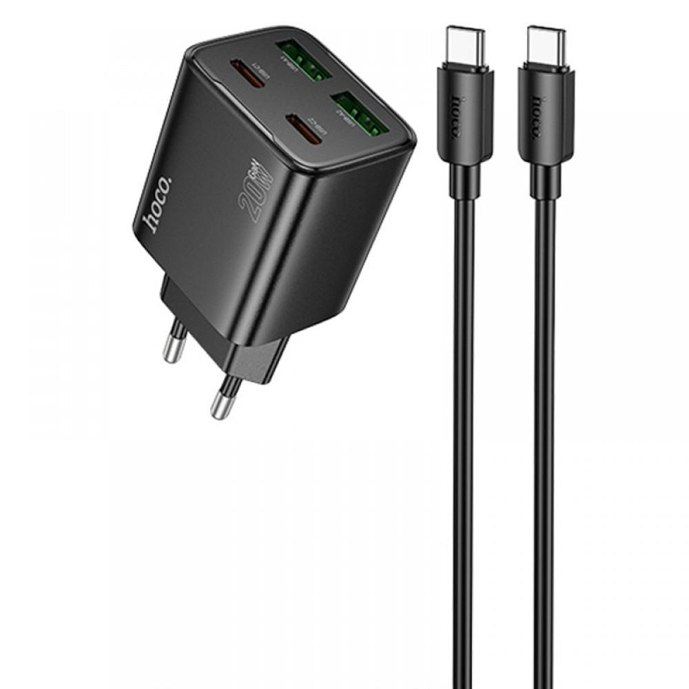 МЗП Hoco N55 Fundador PD20W four-port (2USB-A/2C) + Type-C to Type-C Black