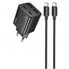 МЗП Hoco N55 Fundador PD20W four-port (2USB-A/2C) + Type-C to Type-C Black
