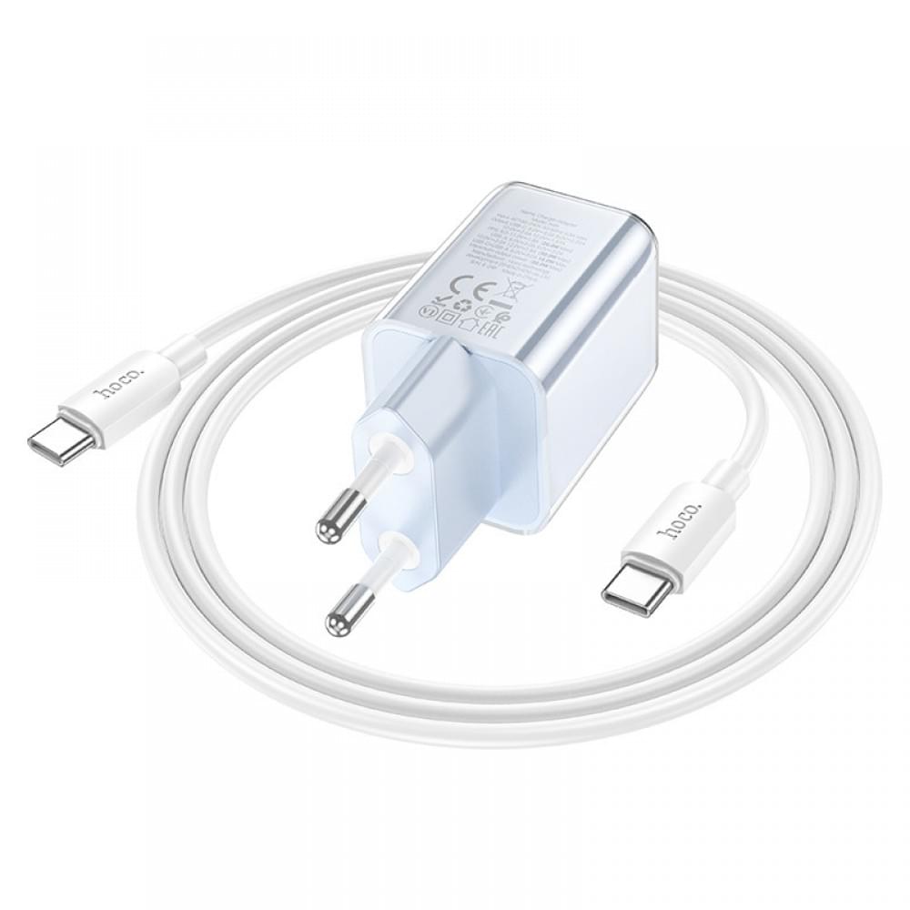 МЗП Hoco N46 Glorious PD20W+QC3.0 (1USB-A/1C) + кабель Type-C to Type-C Blue