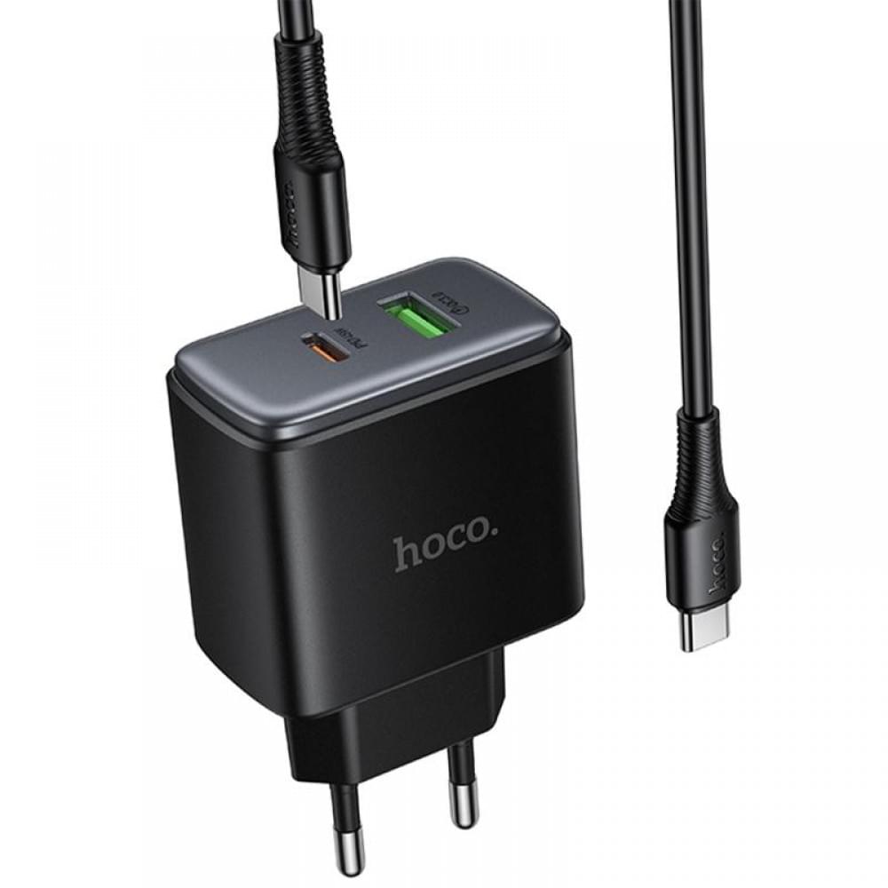 МЗП Hoco C158A Upgrade PD45W (1USB-A/1C) + кабель Type-C to Type-C Black
