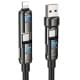 Дата кабель Hoco U143 Joy 4in1 USB to Lightning/Type-C to Type-C 240W (1.2m) Black