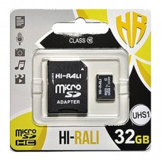 Карта пам'яті Hi-Rali microSDHC (UHS-1) 32 GB class 10 (з адаптером) Чорний