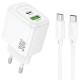 МЗП Hoco CS55A Surplus PD30W+QC3.0 (1USB-A/1C) + кабель Type-C to Type-C White